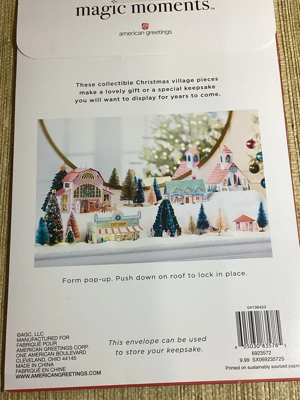 American Greetings Modern Merry Village  Magic Moments lot of 3